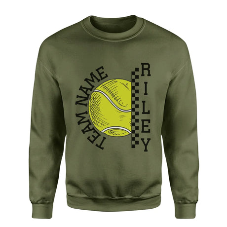 Personalized Tennis on a Sweatshirt With Team and Tennis Player Name on a Sweatshirt