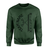 Personalized Lacrosse on a Sweatshirt With Team and Lacrosse Player Name on a Sweatshirt