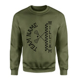 Personalized Lacrosse on a Sweatshirt With Team and Lacrosse Player Name on a Sweatshirt