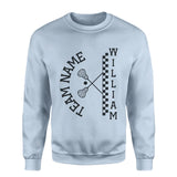 Personalized Lacrosse on a Sweatshirt With Team and Lacrosse Player Name on a Sweatshirt