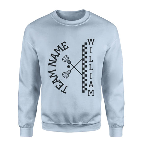 Personalized Lacrosse on a Sweatshirt With Team and Lacrosse Player Name on a Sweatshirt