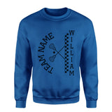 Personalized Lacrosse on a Sweatshirt With Team and Lacrosse Player Name on a Sweatshirt