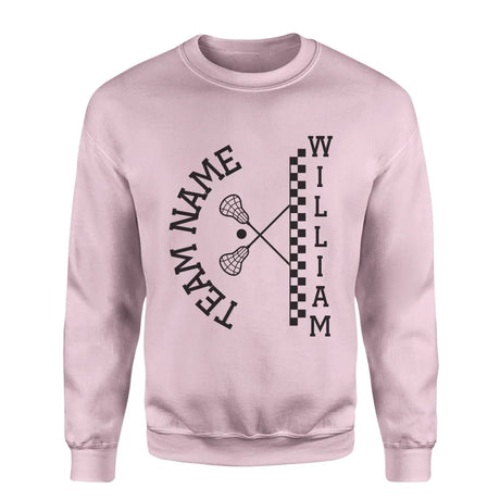 Personalized Lacrosse on a Sweatshirt With Team and Lacrosse Player Name on a Sweatshirt