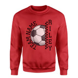 Personalized Soccer on a Sweatshirt With Team and Soccer Player Name on a Sweatshirt