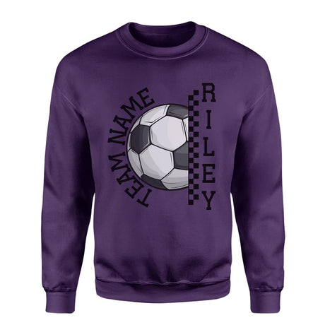 Personalized Soccer on a Sweatshirt With Team and Soccer Player Name on a Sweatshirt