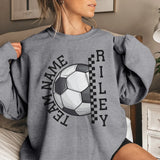 Personalized Soccer on a Sweatshirt With Team and Soccer Player Name on a Sweatshirt