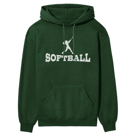 Basic Softball with Softball Player Icon on a Hoodie with a White Graphic