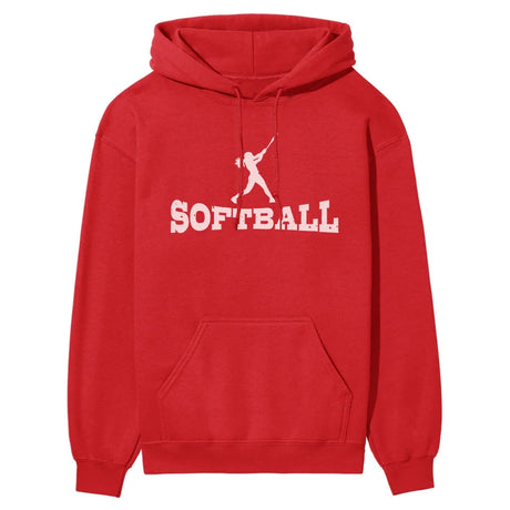 Basic Softball with Softball Player Icon on a Hoodie with a White Graphic