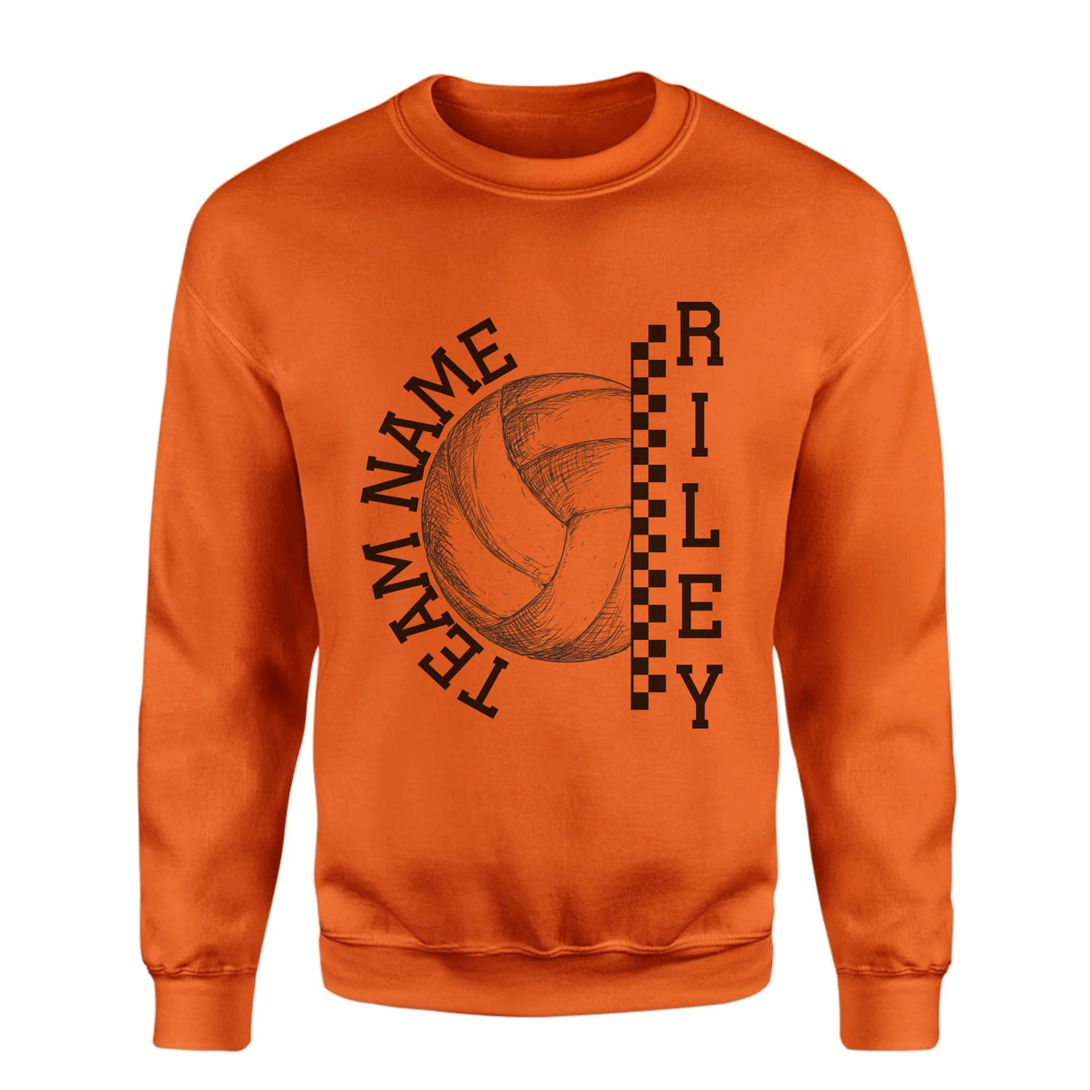 Personalized Volleyball on a Sweatshirt With Team and Volleyball Player Name on a Sweatshirt