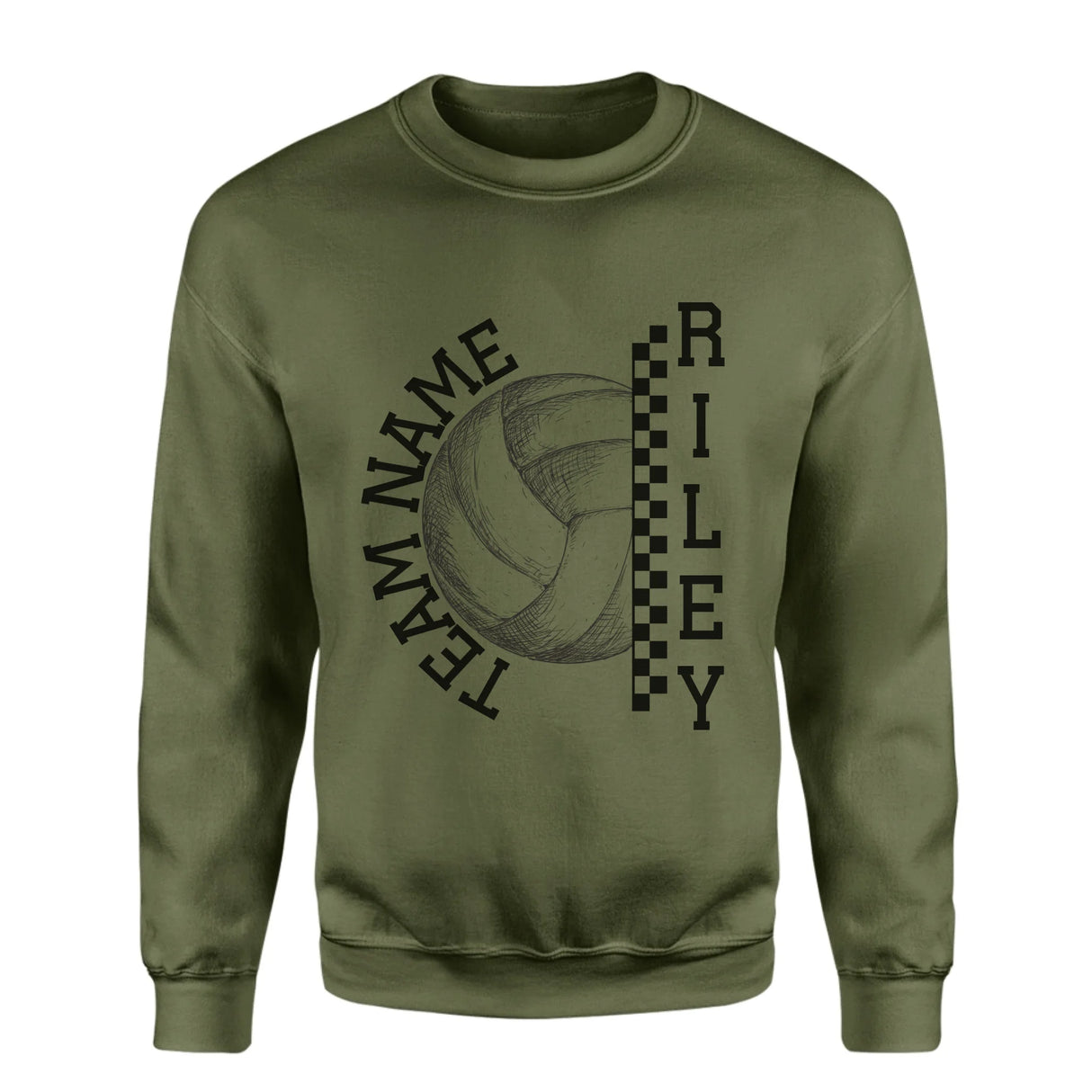 Personalized Volleyball on a Sweatshirt With Team and Volleyball Player Name on a Sweatshirt