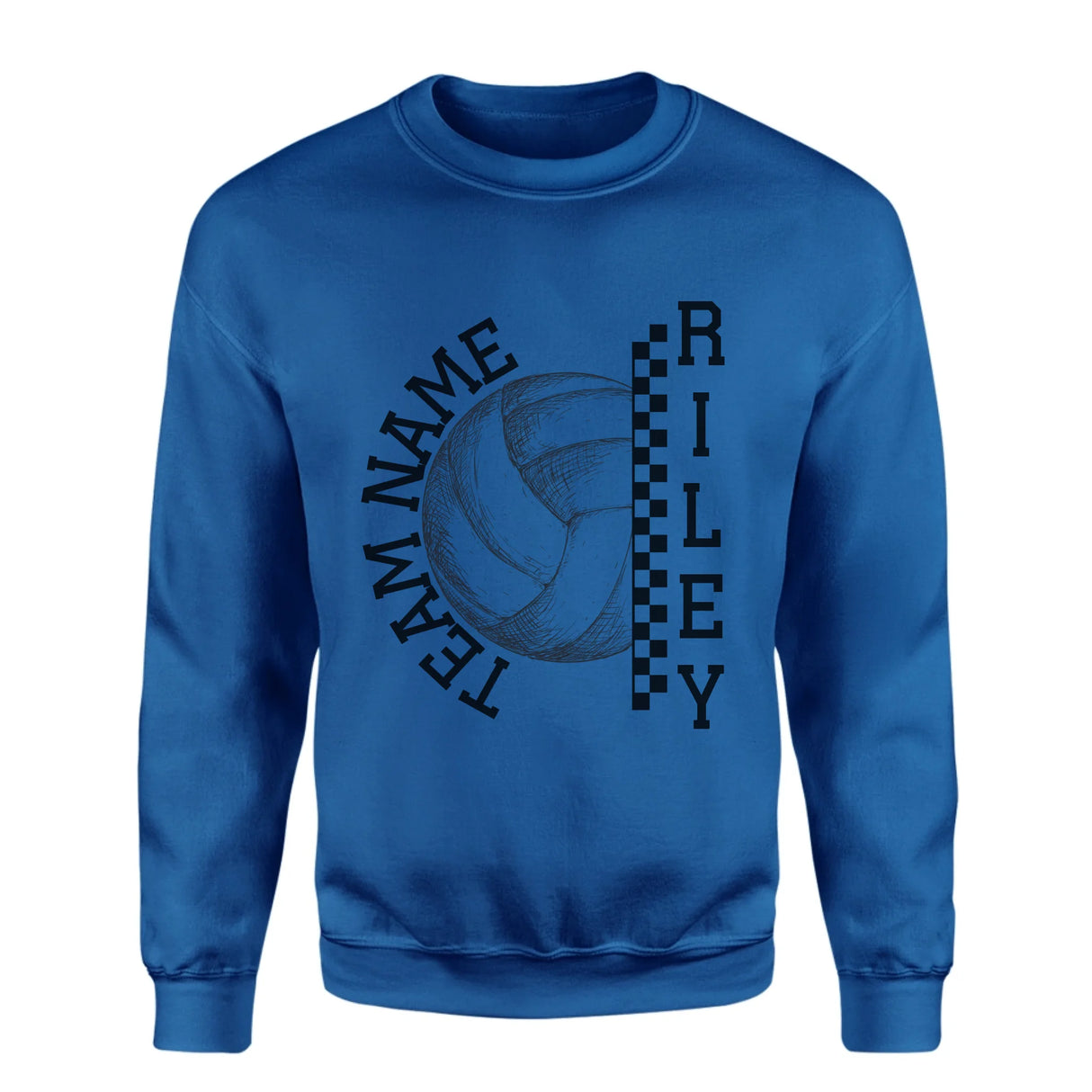 Personalized Volleyball on a Sweatshirt With Team and Volleyball Player Name on a Sweatshirt