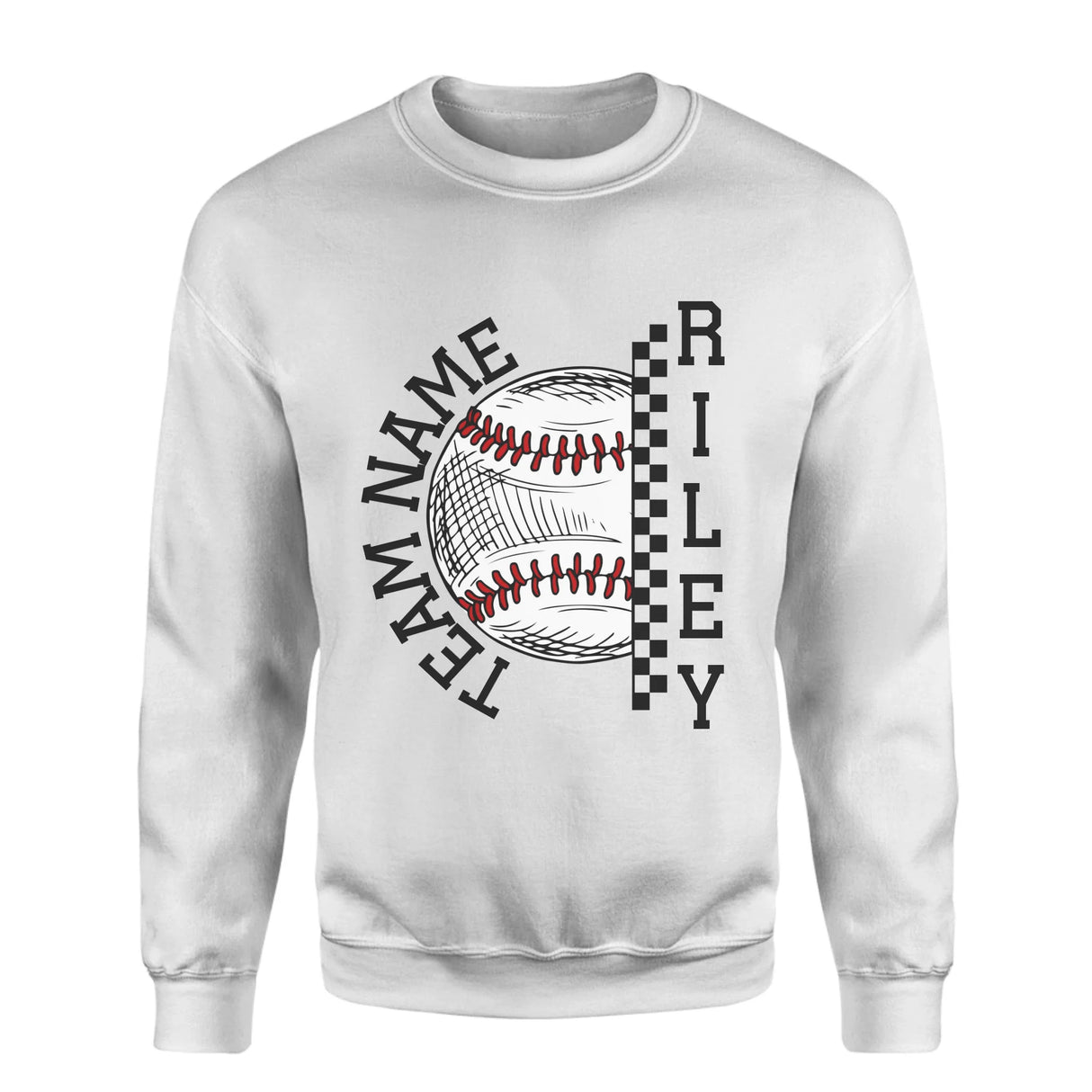 Personalized Softball on a Sweatshirt With Team and Softball Player Name on a Sweatshirt