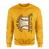 Personalized Softball on a Sweatshirt With Team and Softball Player Name on a Sweatshirt