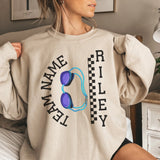 Personalized Swimming on a Sweatshirt With Team and Swimmer Name on a Sweatshirt