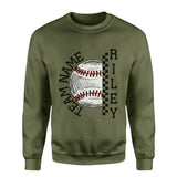 Personalized Softball on a Sweatshirt With Team and Softball Player Name on a Sweatshirt