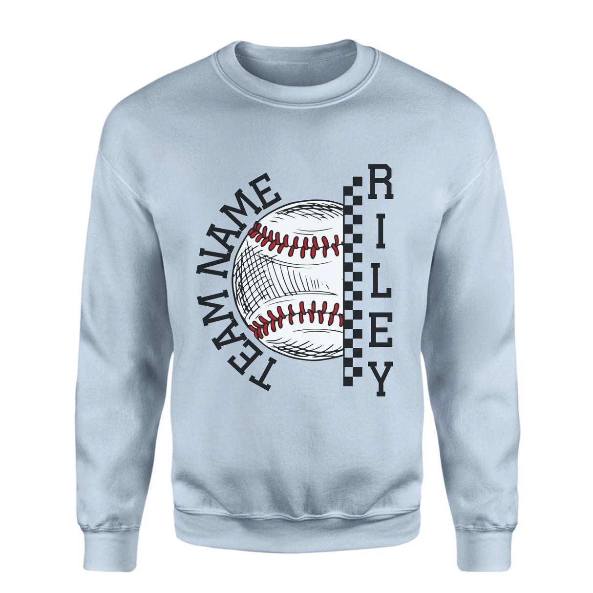 Personalized Softball on a Sweatshirt With Team and Softball Player Name on a Sweatshirt