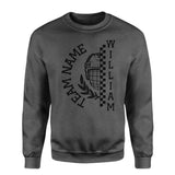 Personalized Hockey on a Sweatshirt With Team and Hockey Player Name on a Sweatshirt