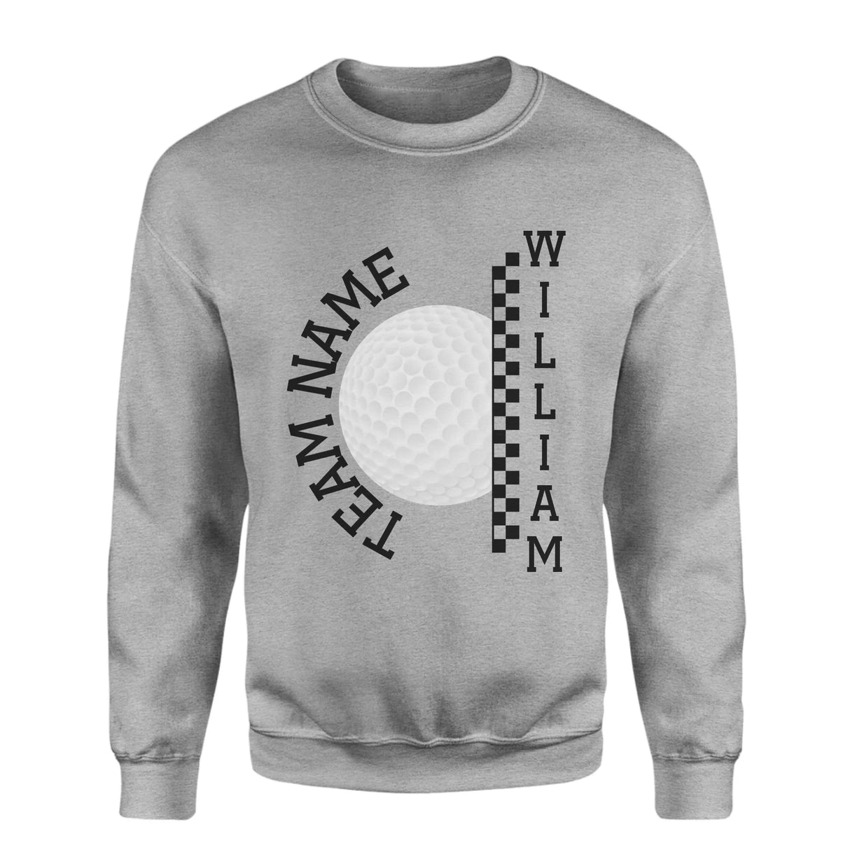 Personalized Golf on a Sweatshirt With Team and Golfer Name on a Sweatshirt