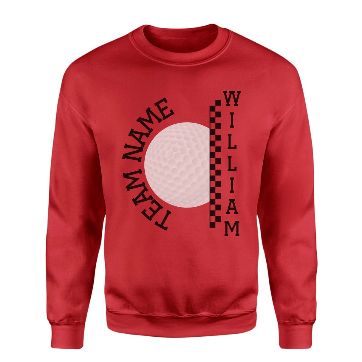 Personalized Golf on a Sweatshirt With Team and Golfer Name on a Sweatshirt