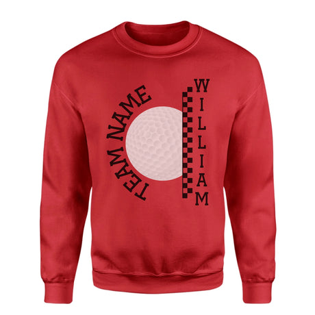 Personalized Golf on a Sweatshirt With Team and Golfer Name on a Sweatshirt