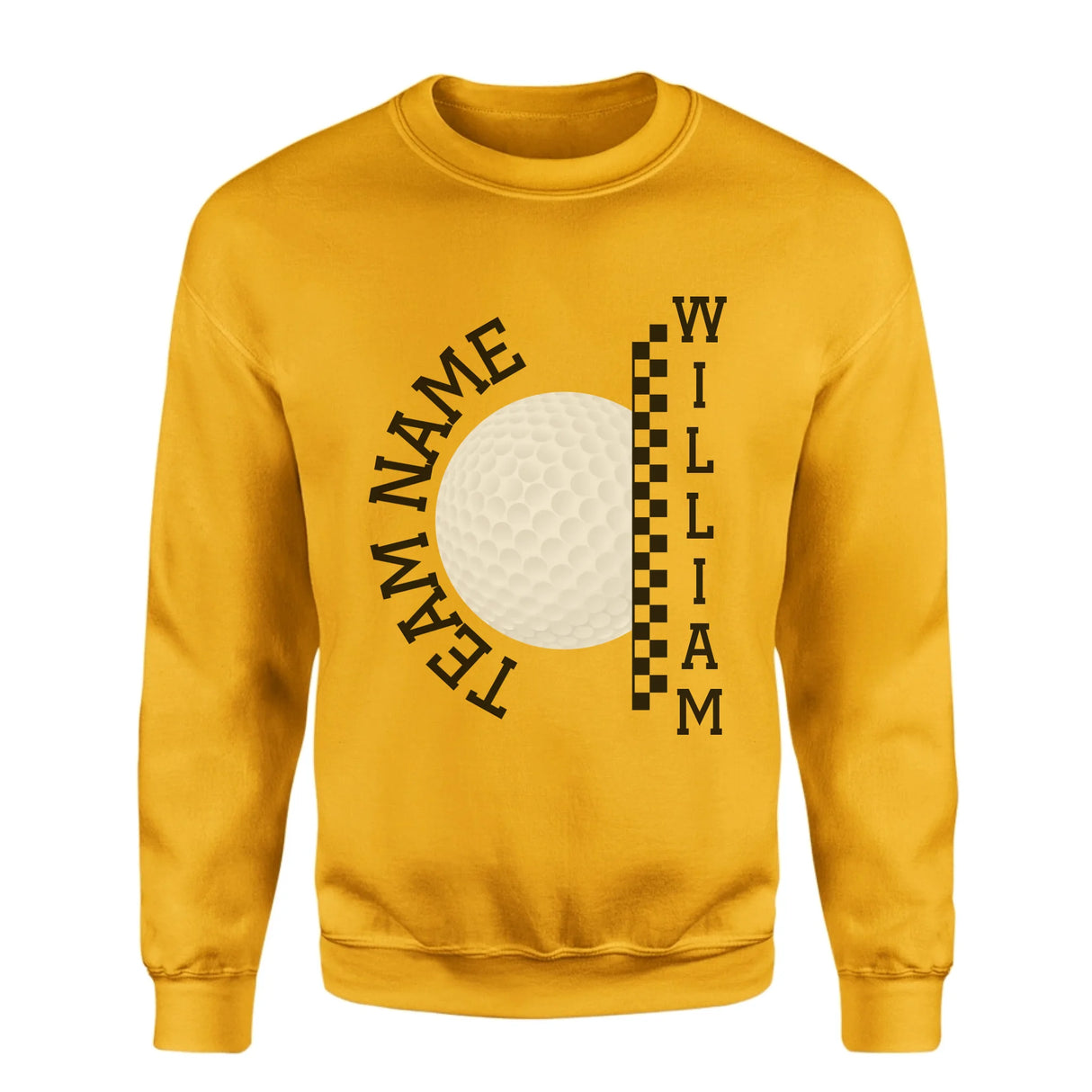 Personalized Golf on a Sweatshirt With Team and Golfer Name on a Sweatshirt