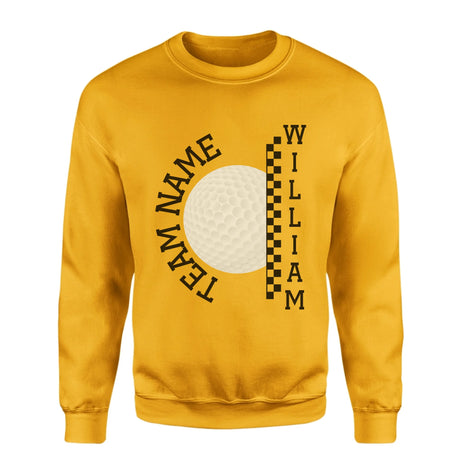 Personalized Golf on a Sweatshirt With Team and Golfer Name on a Sweatshirt