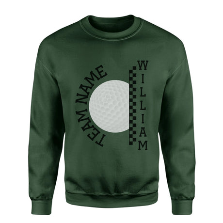 Personalized Golf on a Sweatshirt With Team and Golfer Name on a Sweatshirt