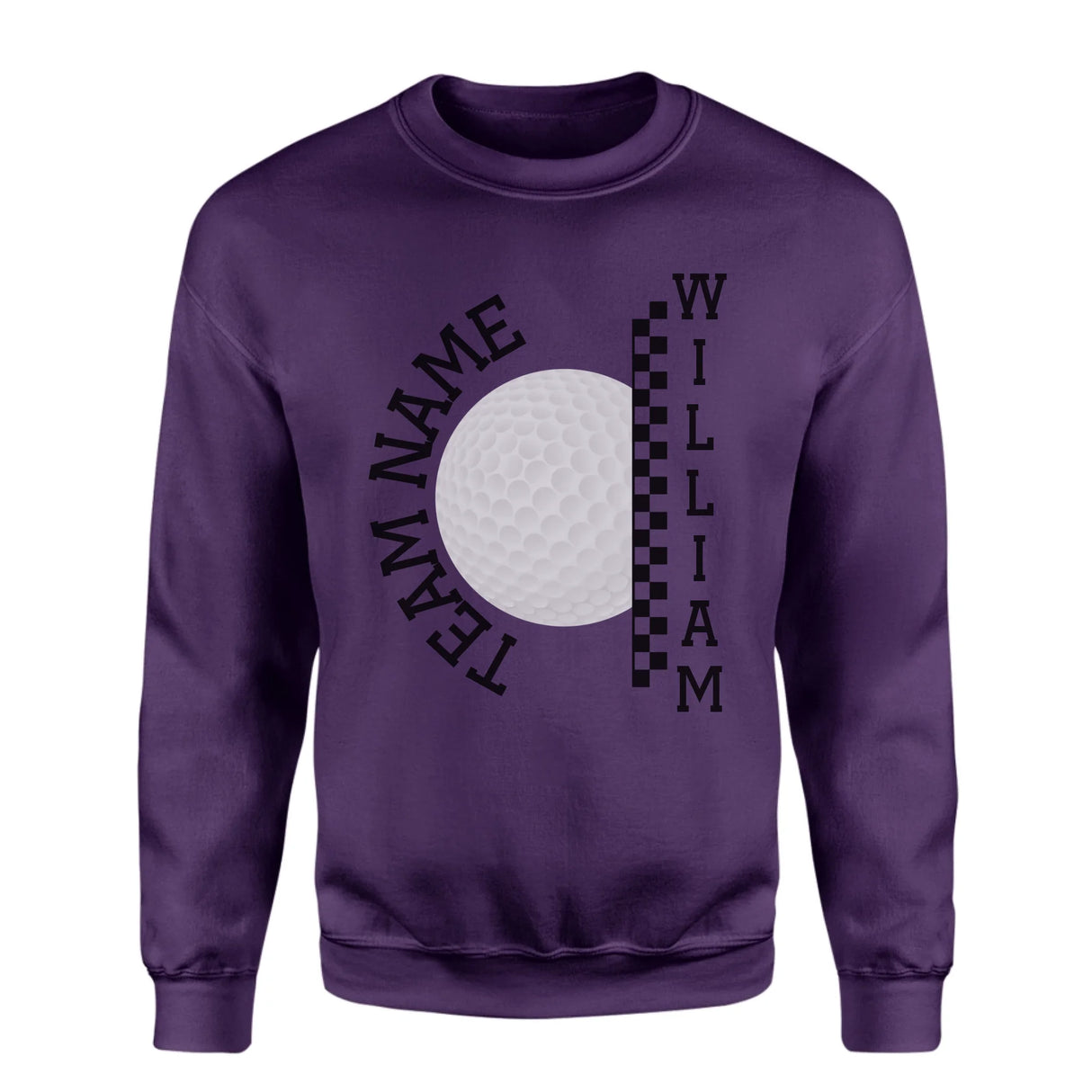 Personalized Golf on a Sweatshirt With Team and Golfer Name on a Sweatshirt