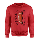 Personalized Football on a Sweatshirt With Team and Football Player Name on a Sweatshirt