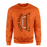 Personalized Football on a Sweatshirt With Team and Football Player Name on a Sweatshirt