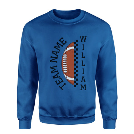 Personalized Football on a Sweatshirt With Team and Football Player Name on a Sweatshirt