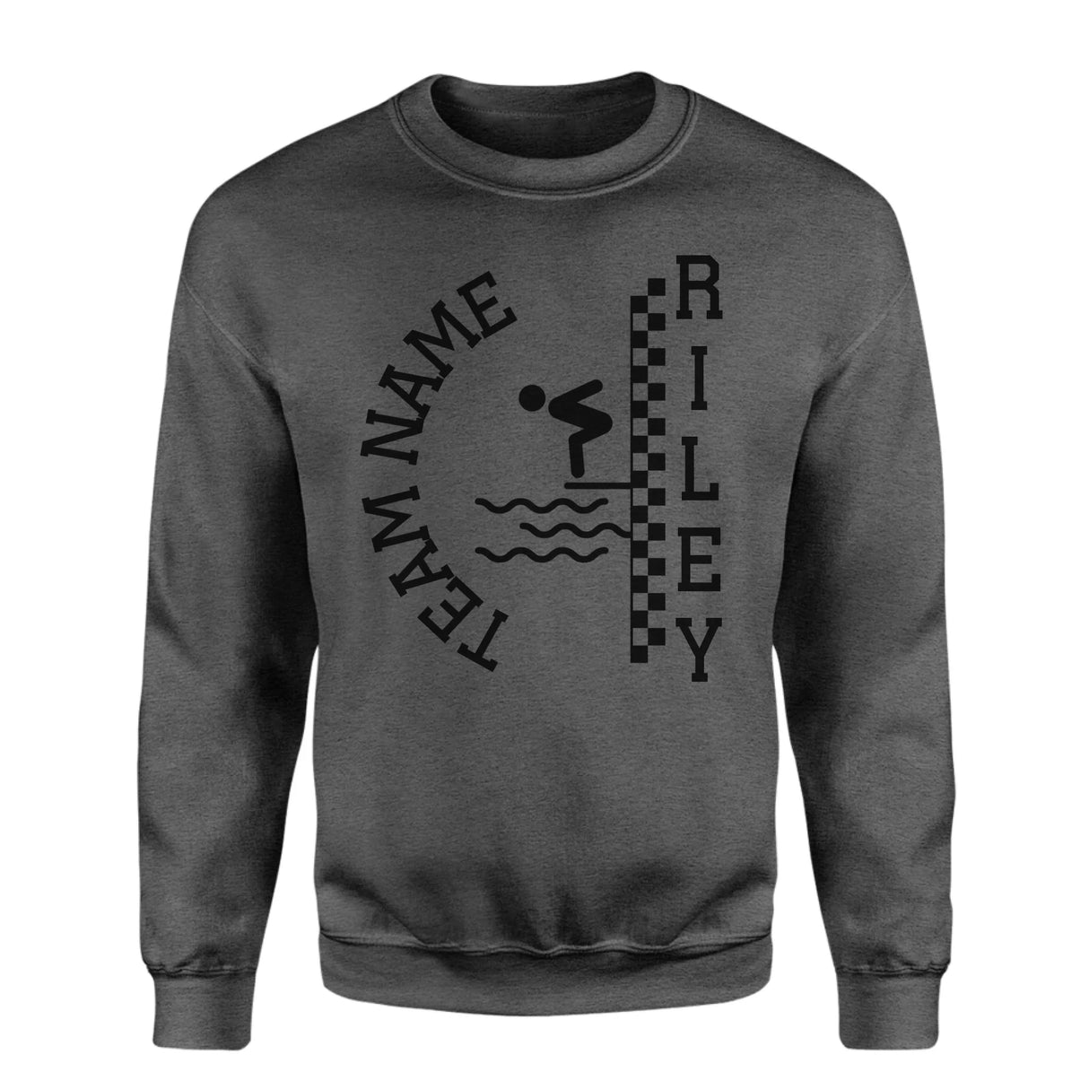 Personalized Diving on a Sweatshirt With Team and Diver Name on a Sweatshirt