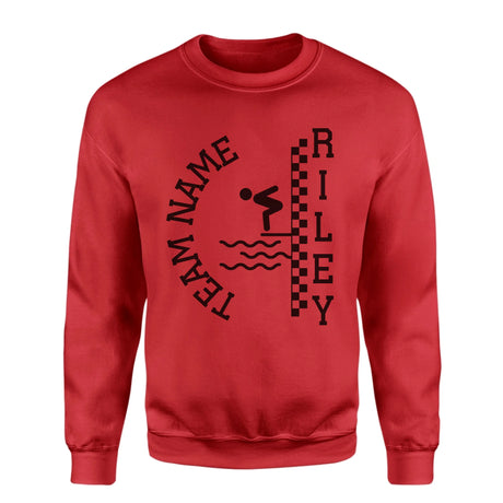 Personalized Diving on a Sweatshirt With Team and Diver Name on a Sweatshirt