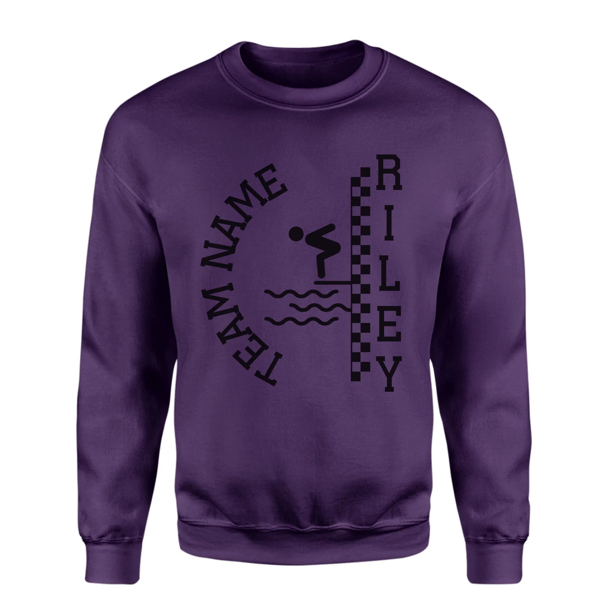 Personalized Diving on a Sweatshirt With Team and Diver Name on a Sweatshirt