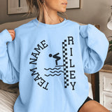 Personalized Diving on a Sweatshirt With Team and Diver Name on a Sweatshirt