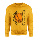 Personalized Basketball on a Sweatshirt With Team and Basketball Player Name on a Sweatshirt