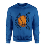 Personalized Basketball on a Sweatshirt With Team and Basketball Player Name on a Sweatshirt