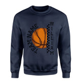 Personalized Basketball on a Sweatshirt With Team and Basketball Player Name on a Sweatshirt