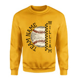 Personalized Baseball on a Sweatshirt With Team and Baseball Player Name on a Sweatshirt