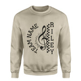 Personalized Band on a Sweatshirt With Team and Musician Name on a Sweatshirt