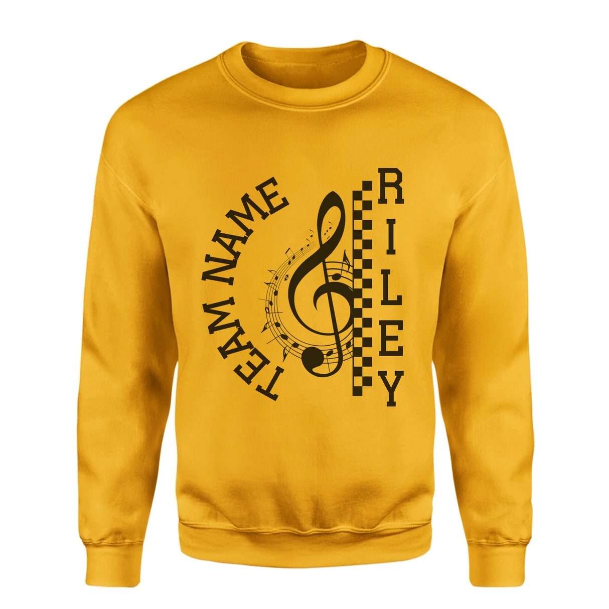 Personalized Band on a Sweatshirt With Team and Musician Name on a Sweatshirt