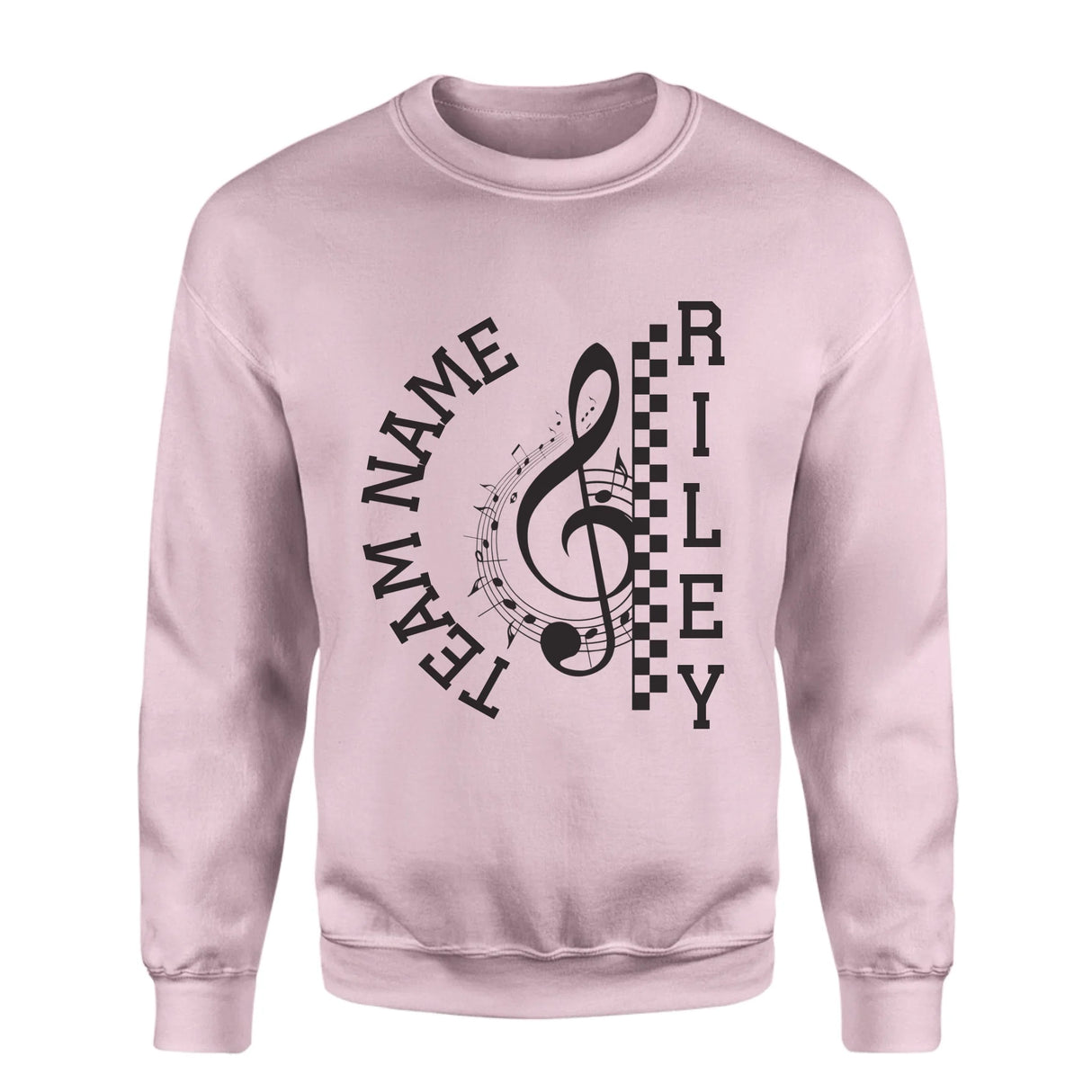 Personalized Band on a Sweatshirt With Team and Musician Name on a Sweatshirt