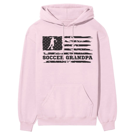 Soccer Grandpa Horizontal Flag on a Hoodie with a Black Graphic