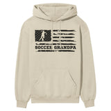 Soccer Grandpa Horizontal Flag on a Hoodie with a Black Graphic