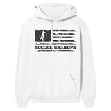 Soccer Grandpa Horizontal Flag on a Hoodie with a Black Graphic