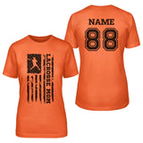 Lacrosse Mom Vertical Flag With Lacrosse Player Name on a Unisex T-Shirt with a Black Graphic