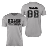 Soccer Grandpa Horizontal Flag With Soccer Player Name on a Men's T-Shirt with a Black Graphic