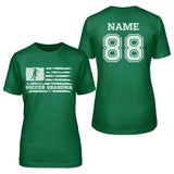 Soccer Grandma Horizontal Flag With Soccer Player Name on a Unisex T-Shirt with a White Graphic