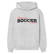 Custom Soccer Mascot and Soccer Player Name on a Hoodie with a Black Graphic