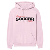 Custom Soccer Mascot and Soccer Player Name on a Hoodie with a Black Graphic